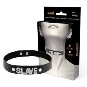 Schwarzes Halsband mit dem Wort 