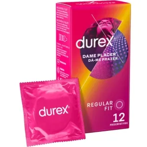 Durex Kondomverpackung in Pink mit einem Kondom davor. Text: 