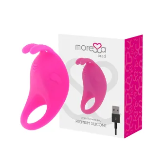 Pinkfarbener Silikon-Penisring mit Verpackung und USB-Kabel, Marke 