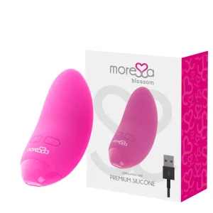 Rosa Vibrator aus Silikon mit Verpackung und USB-Kabel, Marke 