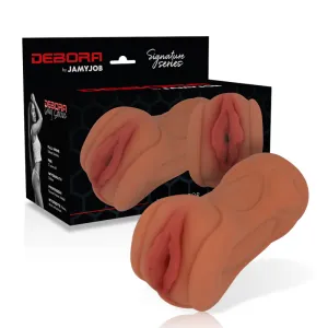 Verpackung und Produkt eines Masturbators der Marke Debora by Jamyjob, Signature Series.