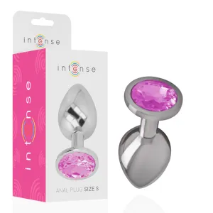Silberner Analplug mit rosa Kristall, Verpackung mit 