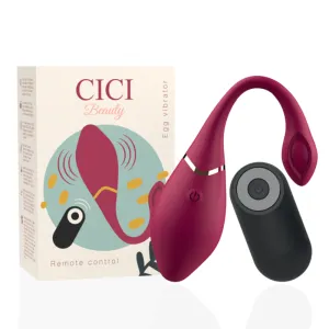 Roter Ei-Vibrator mit Fernbedienung und Verpackung, Aufschrift 