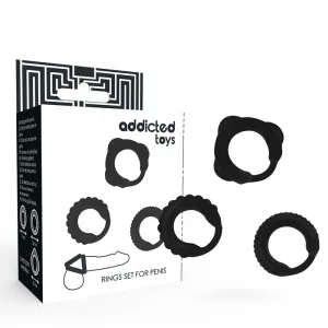 Penisringe 3er Set Schwarz – Addicted Toys