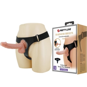 Harness Briefs Universal Harness Mit Dildo Kevin 19cm Natur | Pretty Love