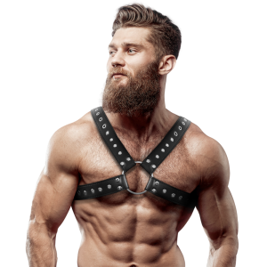 Crossover Brustgeschirr Mit Nieten | Fetish Submissive
