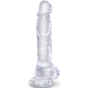 Realistischer Penis Mit 16,5cm Transparenten Hodenen | King Cock