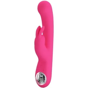 Rosa Vibrator mit Hasenohren und Bedienelementen am Griff.