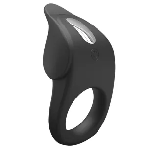 Black silicone ring with ergonomic design and silver detail, suitable for various applications.