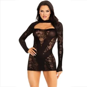 Minikleid Mit Spitze Langarm Rot – Leg Avenue