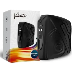 Schwarzer Vibrator mit Verpackung, darauf steht 