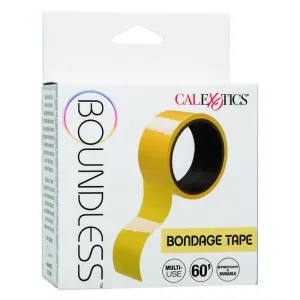 Verpackung von gelbem Bondage-Tape der Marke CalExotics, 60 Fuß, dehnbar und langlebig.