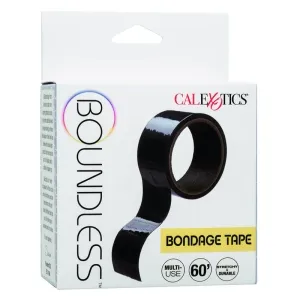 Verpackung von schwarzem Bondage-Tape der Marke CalExotics, 60 Fuß, dehnbar und langlebig.