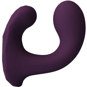 Lila, ergonomisch geformtes Massagegerät mit geschwungenem Design.