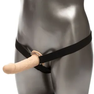 Mannequin mit einem Strap-On-Dildo, befestigt mit einem schwarzen Gurt.