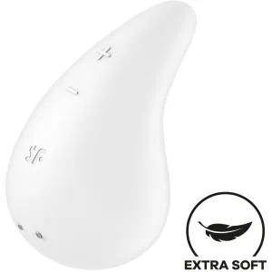 Weißes, tropfenförmiges Gerät mit Plus- und Minus-Tasten, extra weich, mit Blatt-Symbol.