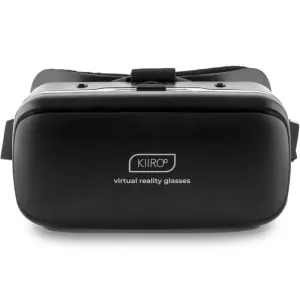 Schwarze Virtual-Reality-Brille mit der Aufschrift 