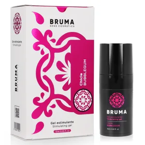 Bruma Sens Cosmetics Chicle Bubblegum Stimulating Gel, 15ml, in weißer und pinker Verpackung mit schwarzer Flasche.