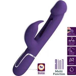 Lila Vibrator mit Klitoris-Stimulator, 7 Vibrationsmodi, 4 Leckmodi, wasserdicht, weiches Silikon, 3-in-1-Funktion.
