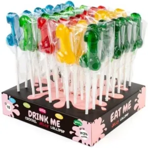 Bunte Lutscher in Form von Zahlen auf einem Display mit der Aufschrift 