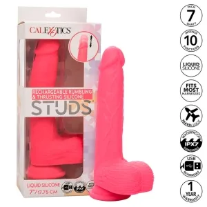 Rosa Silikon-Dildo in Verpackung, 7 Zoll, wiederaufladbar, wasserdicht, mit 10 Funktionen und Reiseverriegelung.