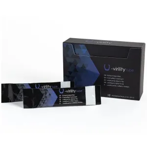 Black packaging of Virility Lube containing two individual packs, cooling lubricant.