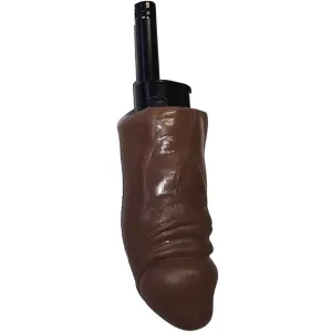 Brown finger attachment for a gas lighter, shaped like a finger.