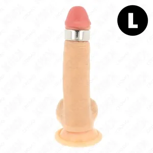 Spielzeug in Form eines Penis mit Saugnapf und Metallring, Größe L.
