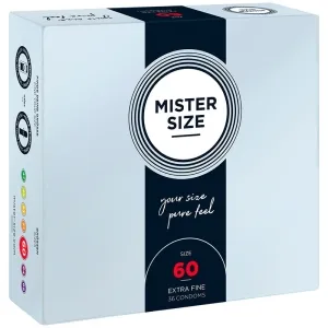 Verpackung von Mister Size Kondomen, Größe 60, extra fein, 36 Stück.