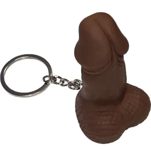Keychain in the shape of a chocolate penis.