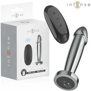Verpackung und Produkt eines silbernen, vibrierenden Analplugs mit Fernbedienung der Marke 