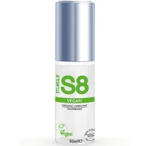 Flasche S8 veganer, wasserbasierter Gleitgel, 50 ml, mit silbernem Deckel und grünem Logo.
