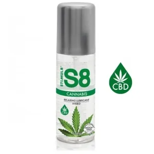 Flasche S8 Cannabis Gleitmittel mit CBD-Logo, 125 ml, grauer Deckel.