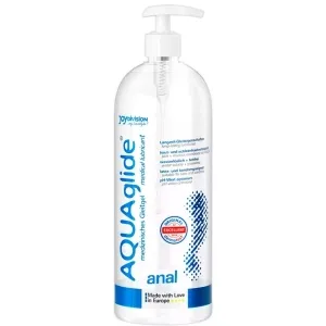 Flasche Aquaglide Gleitgel mit Pumpverschluss, 1000 ml, für analen Gebrauch, transparentes Design.