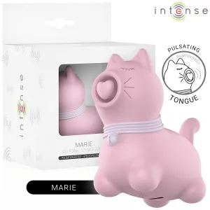 Rosa, katzenförmiger Klitorisstimulator mit pulsierender Zunge, verpackt in einer weißen Schachtel.
