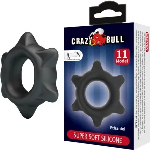 Black silicone ring with spikes, packaging with 