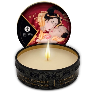 Massagekerze Mini Caress By Candelight Erdbeere Und Cava 30ml | Shunga
