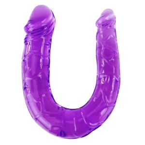 Doppeldildo In Flieder Flexibler Gelee