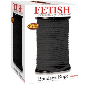 Verpackung einer schwarzen Bondage-Seilrolle, 200 Fuß (60,96 Meter), Fetish Fantasy Series.
