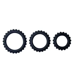 Titan Set 3pcs Cock Ring Black 2.8 + 2.4 + 1.9cm – Baile