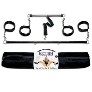 Set aus Metallstangen und Manschetten mit Tasche, Teil der Fetish Fantasy Series.