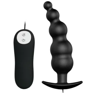 Silikon Analplug Extrastimulierend 12 Vibrationsmodi Schwarz – Pretty Love