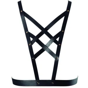Maze Cross Cleavage Harness Schwarz – Bijoux