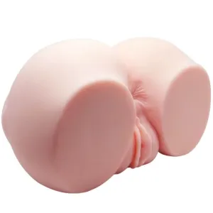 Ein hautfarbenes, anatomisch geformtes Silikonmodell auf weißem Hintergrund.