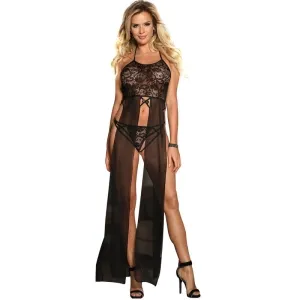 Dresses – Dress Top Und Thong Set Schwarz S/M – Subblime