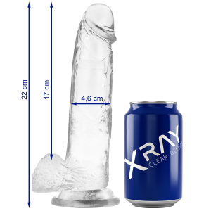 Realistischer Dildo Transparent 22x4.6cm | Xray