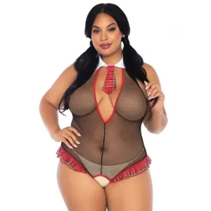 Schoolgirl Crothless Fitness Teddy PlusSize – Leg Avenue