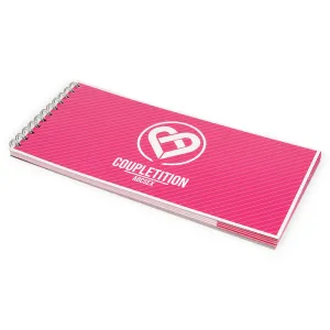 Pinkes Spiralbuch mit der Aufschrift 